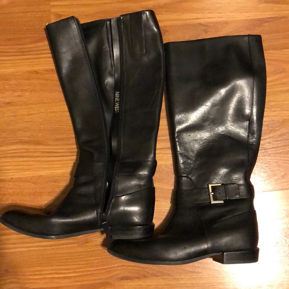 Nine West black leather boots